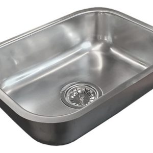 Bacha Acero Inoxidable Cocina Pileta Simple Sopapa 47x35cm Color Cromo