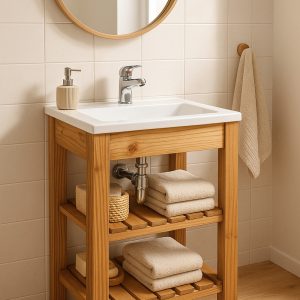 Vanitory 50cm Mueble Diseño Nordico+bacha+griferia Mueble