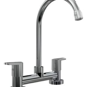 Grifería Cocina Hydros Viva Nova 104211 Mesada C/plateado