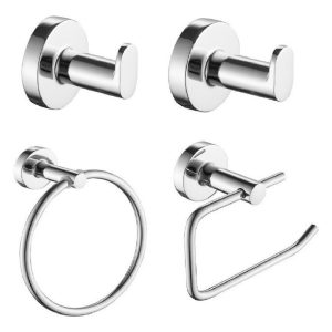 Kit 4 Unidades Juego Piazza 73228 Accesorios Set De Baño Sensus Cromo