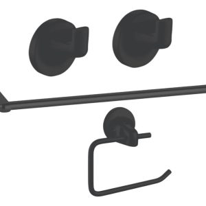 Set De Accesorios Para Baño Nova 4 Pzs Hydros Color Negro
