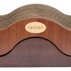 Rascador Para Gato Conjunto Ondas Cartón Y Madera Premium Ra