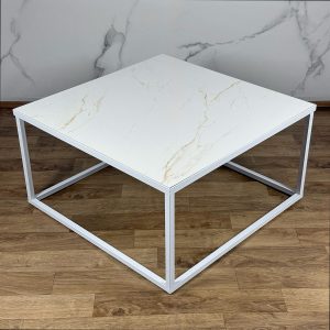 Mesa Ratona Simil Marmol Con Est. Hierro Estilo Industrial