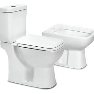 Combo De Baño Amalfi Inodoro + Mochila + Tapa + Bidet 1 Aguj