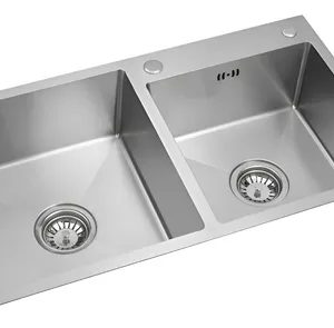 Pileta De Cocina Bacha Doble Acero Piazza Luxe L8045