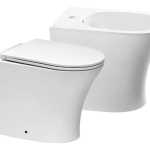 Inodoro Corto Piazza Abruzzo Con Asiento + Bidet 1 O 3 Ag Color Bidet 1 Agujero