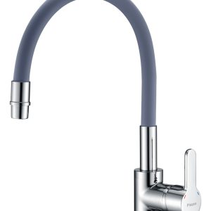 Griferia Cocina Mesada Monocomando Piazza Emblem 10016gr Acabado Cromado Color Gris