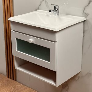 Vanitory Colgante Mdf Laqueado 50 Cm + Griferia