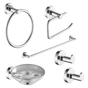 Accesorios Baño Kit Juego Piazza Sensus 6 Piezas Acero Inox
