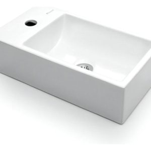 Bacha De Apoyo Piazza A146 - 450 X 250 X 120mm - Lavamanos Baño Lavatorio Porcelana Blanca